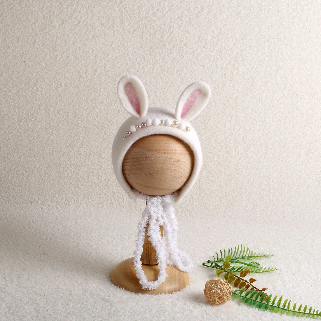 Cute Fox Flower Bonnet Newborn Wool Felt Photo Prop