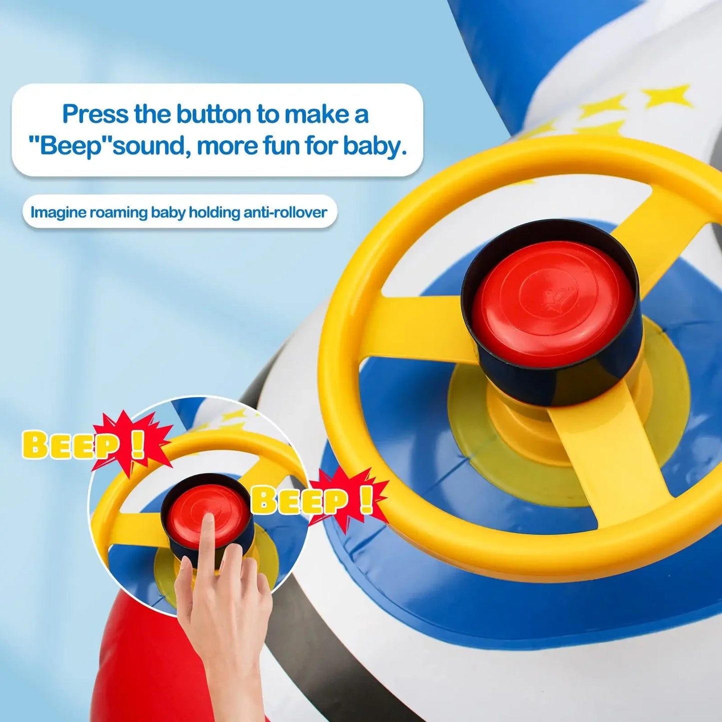Inflatable Baby Airplane Pool Float – Fun Seat with Steering Wheel