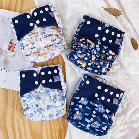 4Pcs Washable Baby Cloth Diapers