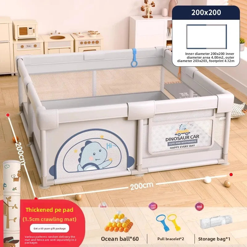 Parc de jeux sécurisé pour enfants avec barrière de sécurité et tapis