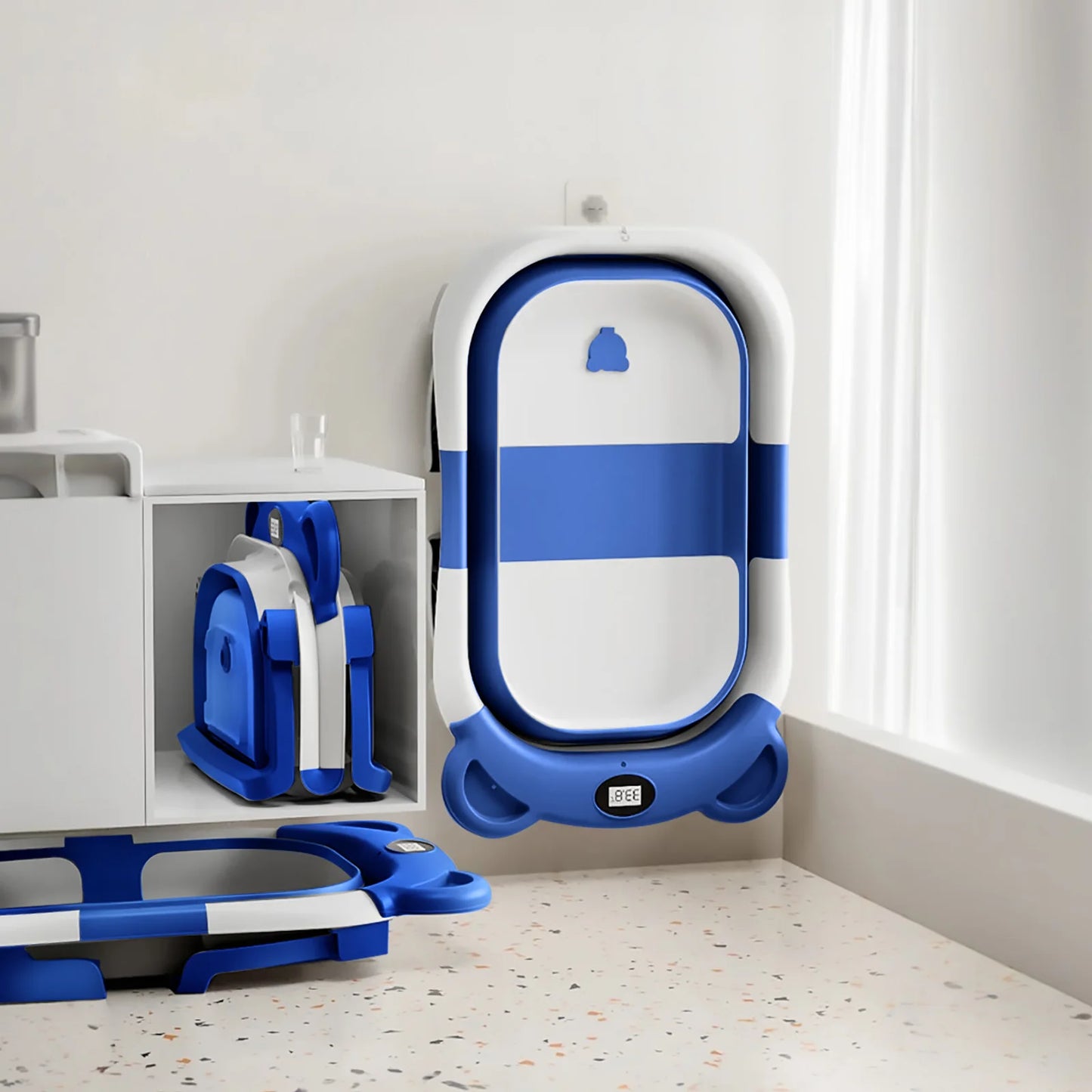 Baby Smart Temperature Sensing Tub Foldable Children's Bathtub Household Newborn Baby Bathtub Sit And Lie Baby Bathtub