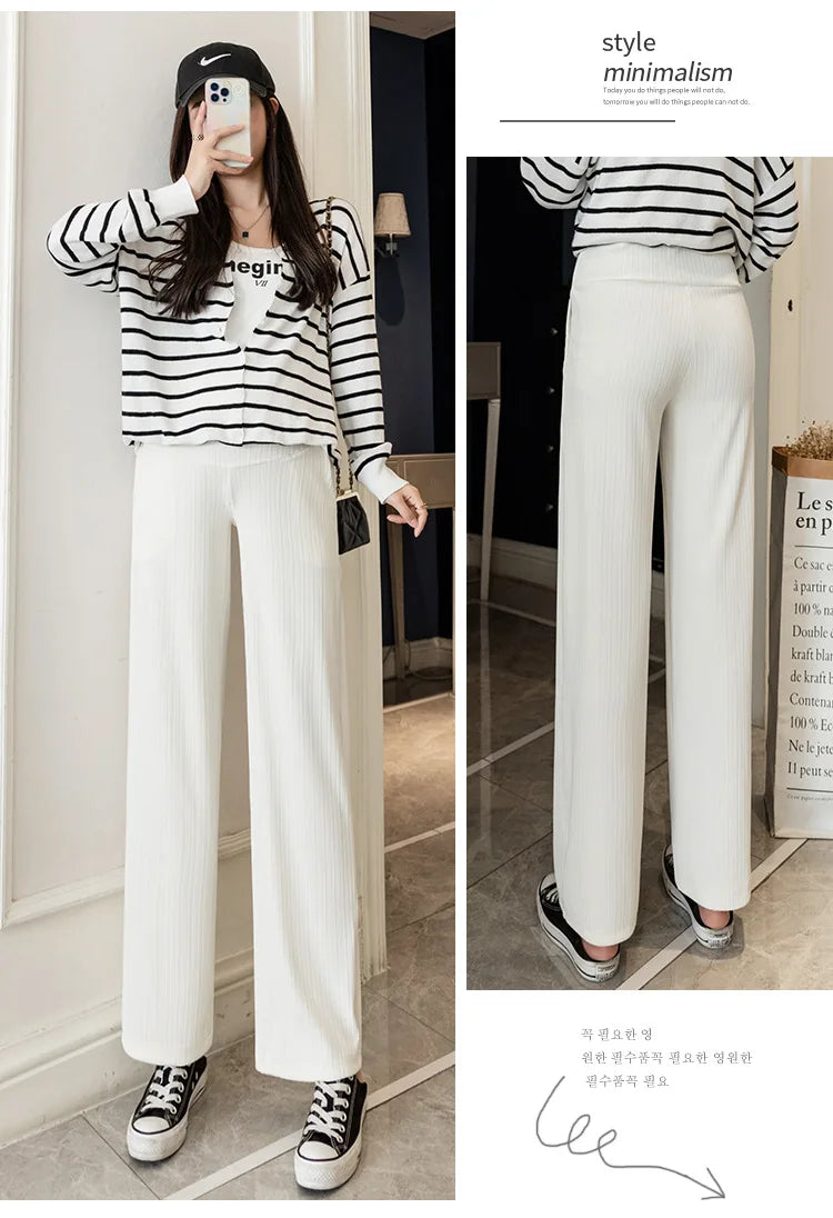 Maternity Clothings Thickened Belly Pants Clothes for Pregnant Women Casual Pants Loose Maternity Pants