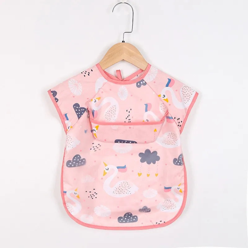 Baby Newborn Apron Bibs Toddler Long Sleeve Scarf Waterproof Art Smock Feeding Bib Infant Boys Girls Kids Burp Cloth Bandana