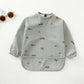 Erduo Newborn Baby Waterproof Feeding Baby Soft Cloth Fabric Bibs Infant Apron Long Sleeve School Food Bib Eating Accessories