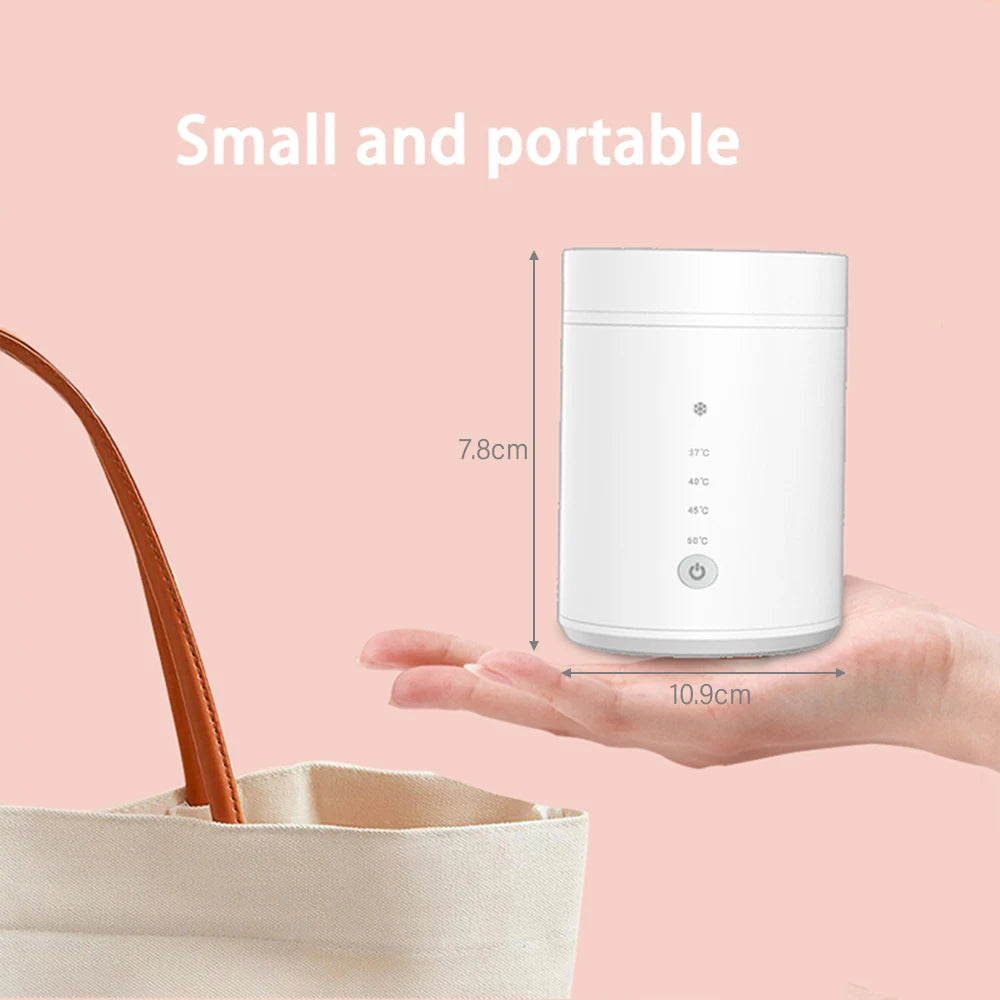 N1 Baby Bottle Warmer All-In-One USB Rechargeable Heater Portable Wireless Milk Heater with Sterilizer with 2 Adapters