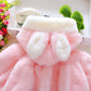 2024 Autumn Winter Outerwear Baby Girl Clothes Korean Cartoon Cute Fleece Hooded Warm Shawl Newborn Jackets Kids Coats BC1898-1