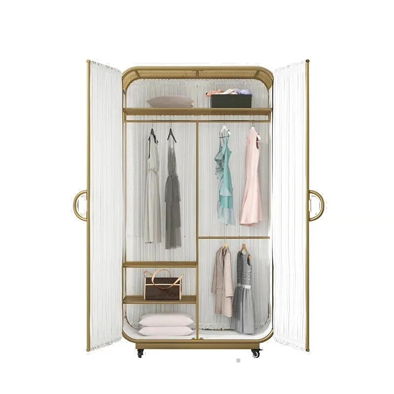 Modern Minimalist Wardrobe Organizer Storage Cube for Bedroom, Baby, and Home Furniture - Armable Metal Design