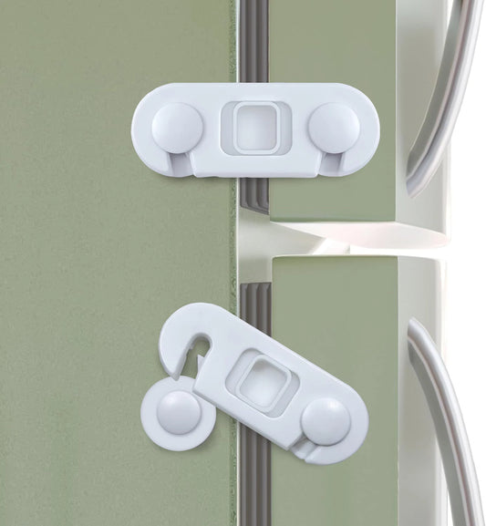 Child Proof Refrigerator Lock, Baby Safety Locks for Fridges, Cabinets, Drawers, Double Doors and More, Ergonomically Designed