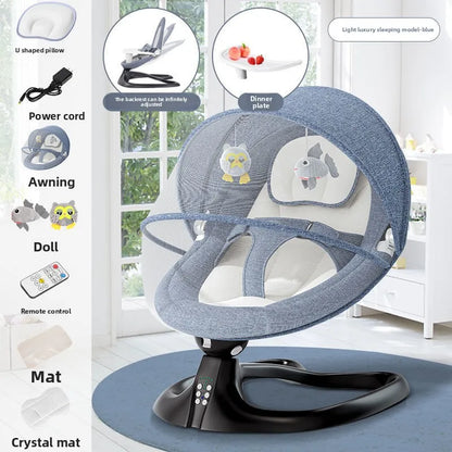 Baby Essential Baby Electric Rocking Chair Dining Chair Detachable Alloy Intelligent Sensing Sleeping Rocking Chair Baby Sit
