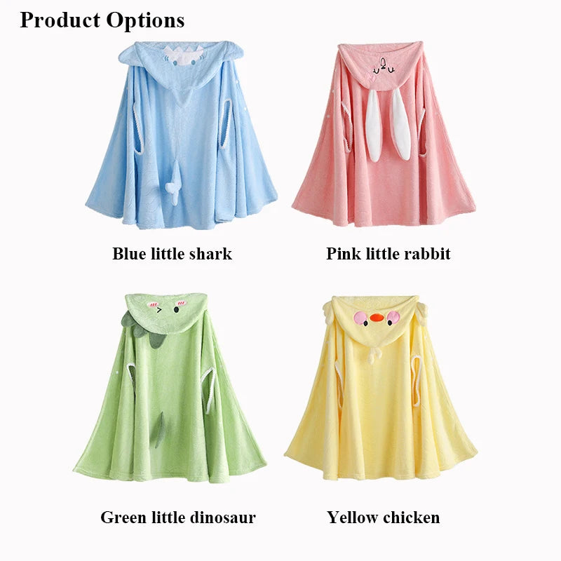 Baby Hooded Bath Towels Cartoon Animal Newborn Blanket Toddler Bathrobe Swaddle Wrap Boys Girls