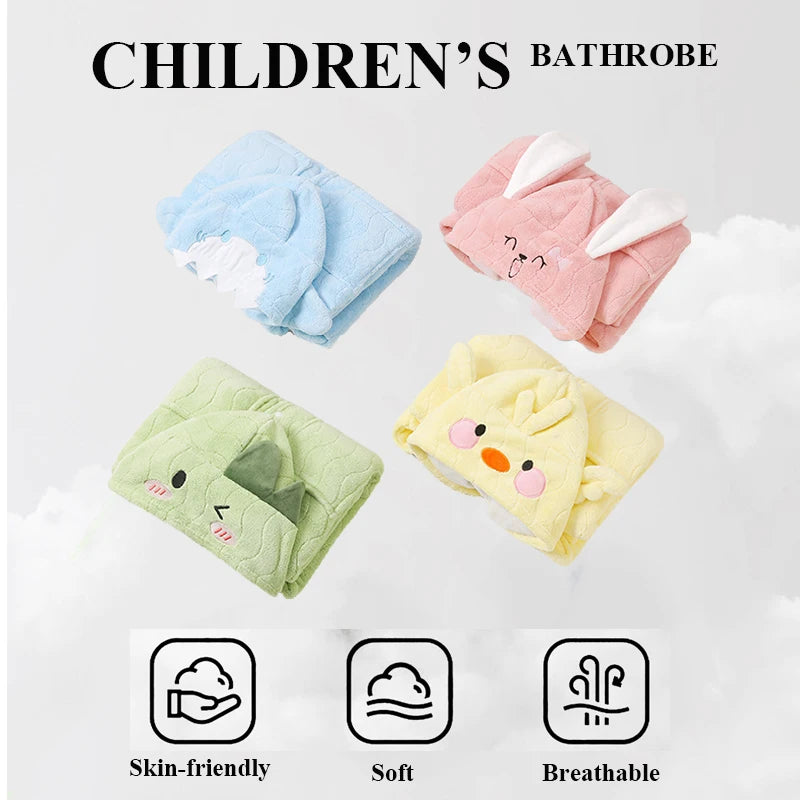 Baby Hooded Bath Towels Cartoon Animal Newborn Blanket Toddler Bathrobe Swaddle Wrap Boys Girls