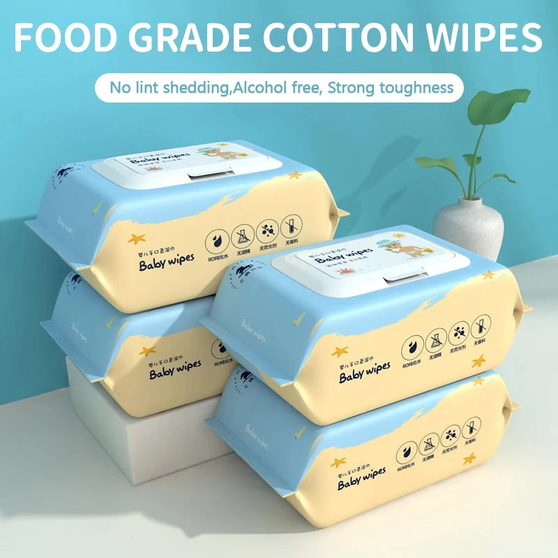 1/2/3/5PCS Baby Newborn Wipes Wet Tissue Non-alcohol Paraben-free Wipe Tisu Basah Bayi Hand, Foot and Mouth Wipes Body Wipes