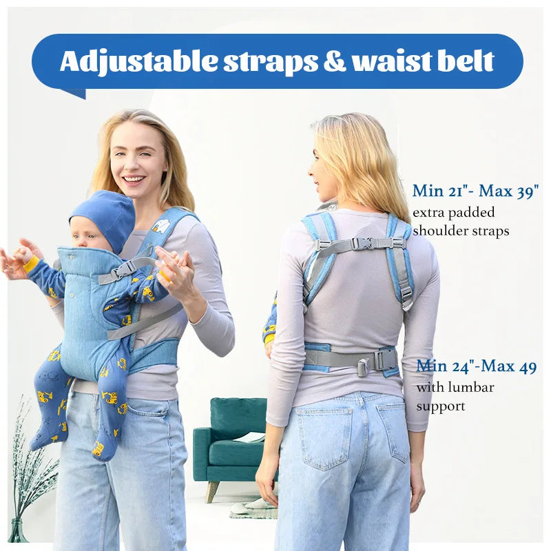 Baby Travel Shoulder Strap, 4-in-1 Seat Cushion, Convertible Back Seat, Portable Hands-Free Shoulder Strap