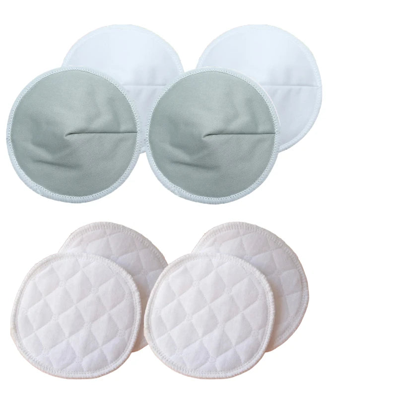 2 Styles 4 Pairs Reusable Breast Pads 3 Layers Washable Soft Maternal Breastfeeding Pads Postpartum Bamboo Fiber Bra Accessories
