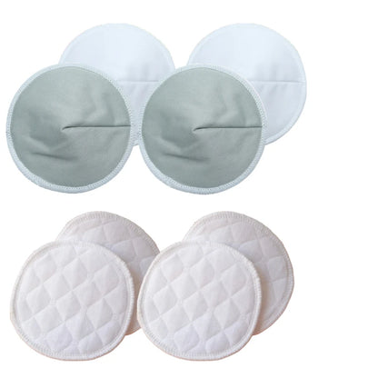 2 Styles 4 Pairs Reusable Breast Pads 3 Layers Washable Soft Maternal Breastfeeding Pads Postpartum Bamboo Fiber Bra Accessories
