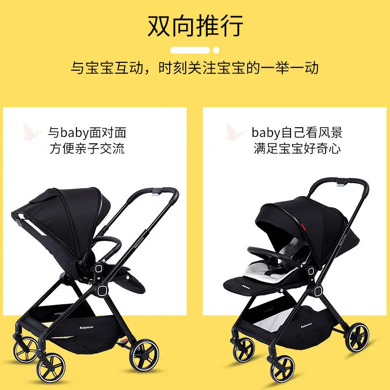 Highview Baby Stroller Can Sit or Lie Down, Lightweight and Foldable, Newborn Baby Umbrella Stroller,Four-wheel Two-way Stroller