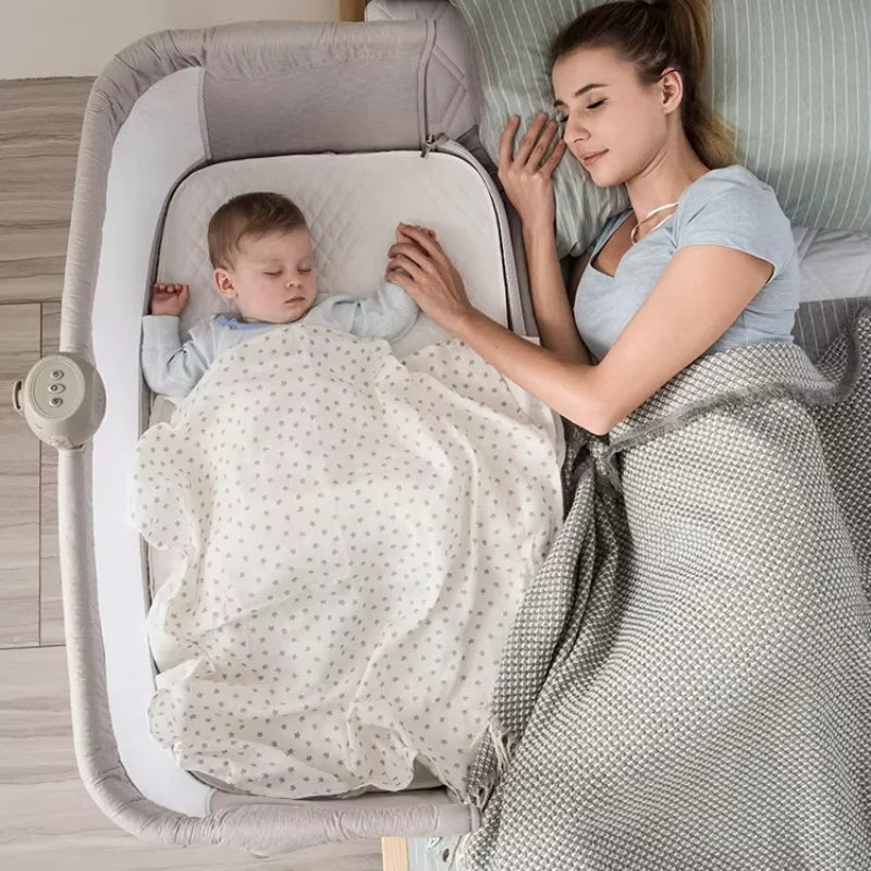 Baby Room Furniture Baby Bedside Crib New Born 9 Height Adjustable Crib Baby Bed Bedside Co-Sleeper bassinet with Mattress