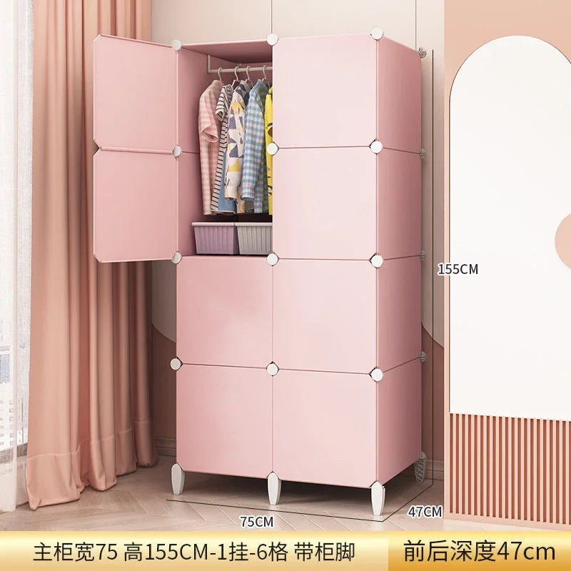 Modular Minimalist Wardrobe Space Saving Fabric Display Nordic Modern Wardrobe Living Room Baby Plastic Ropero Salon Furniture