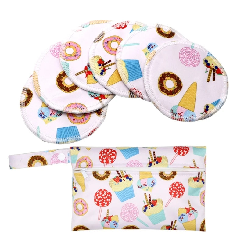 Nursing Pads 6pcs/set Washable Breast Breastfeeding Super Absorbency Mat for Mum Waterproof Feeding Pad Reusable Supplies