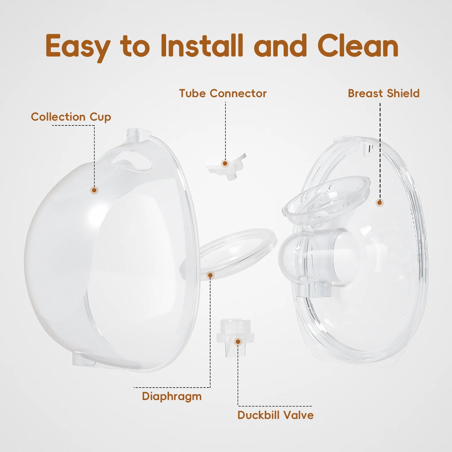 NCVI Hands Free Wearable Breast Pump, Combined with Strong Motor and Wearable Cups