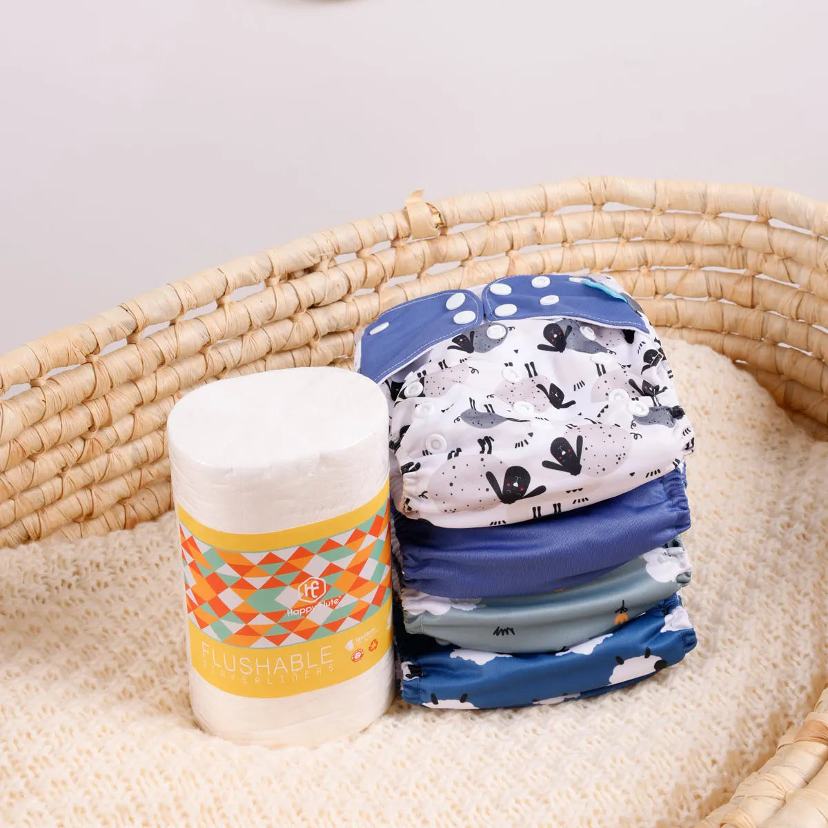 HappyFlute Reusable Baby Diapers – 4-Pack
