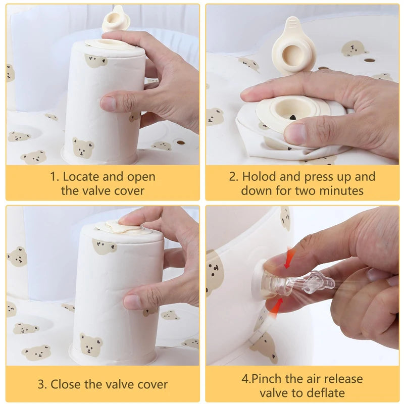 Inflatable Baby Seat – Built-in Pump, Learning & Feeding Chair