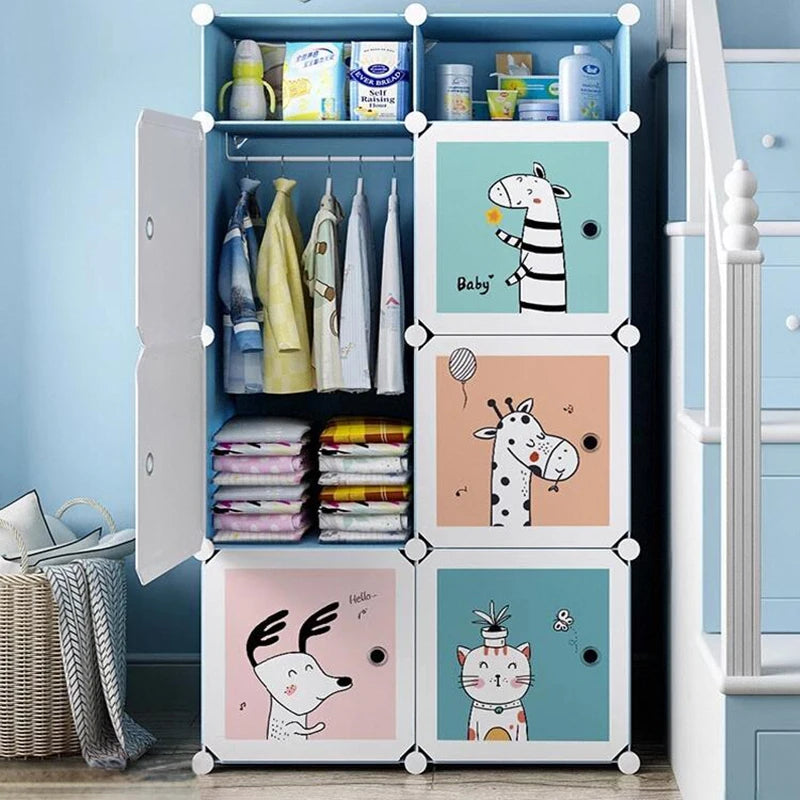 Plastic Kids Closet Baby Clothes Partitions Bedroom Organizer Cube Shelves Wardrobe Modern Small Guarda Roupa Home Furniture