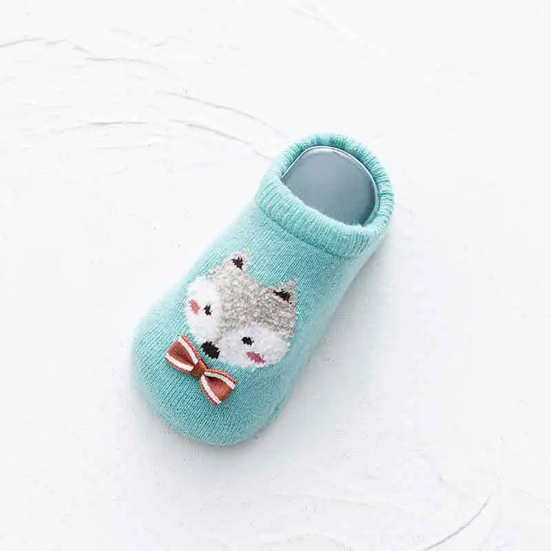 Warm Non-Slip Baby Socks – Animal Print & Cozy Terry
