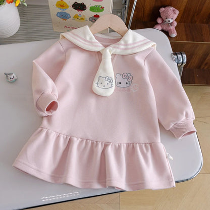 Hello Kitty Navy Dress – Cute Autumn Baby Outfit