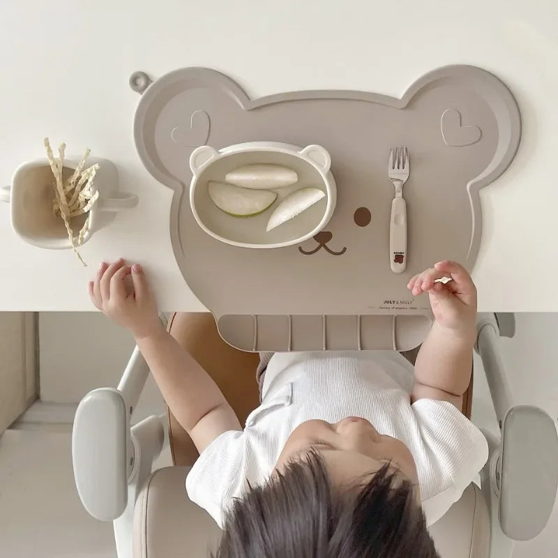 Food Grade Silicone Baby Bib Table Mat Infant Tiny Diner Portable Suction Cup Placemat For Kids Baby Feeding Kitchen Placemat