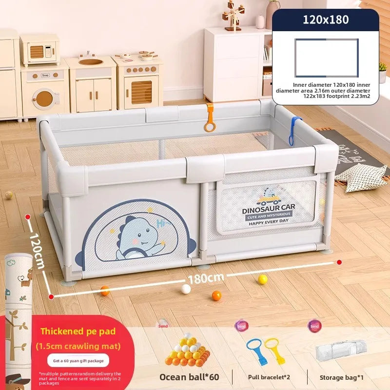 Parc de jeux sécurisé pour enfants avec barrière de sécurité et tapis