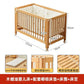 Adjustable Beechwood Baby Crib Convertible Bedside Sleeper with Guardrail Wheels Baby Bassinet Nest Bed Child Sleep with Wheels