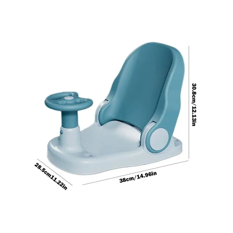 Baby Shower Seat Car-Shaped Cute Toddler Shower Seat Portable Baby Bath Chair With Suction Cup Base Non-Slip Bath Seat For