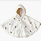 2023 Winter Baby Hooded Cloak Baby Girl Coat Infant Outfit Windproof Coral Velvet Blankets for Newborn Embroidered Baby Clothes