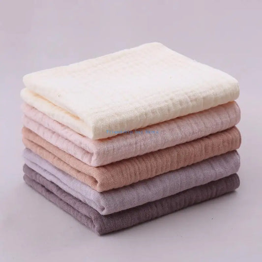 F1CB 5pcs Baby Towel Soft Absorbent Gauze Cotton Bath Towel Washcloth Wipe Wash Clot