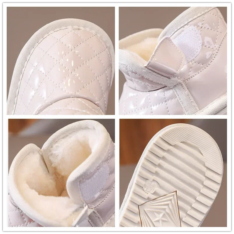 Baby Girls Snow Boots Winter Boys Shoes Children Ankle Boots Windproof Waterproof Kids Outdoor Warm Plush Infant Toddler Shoes