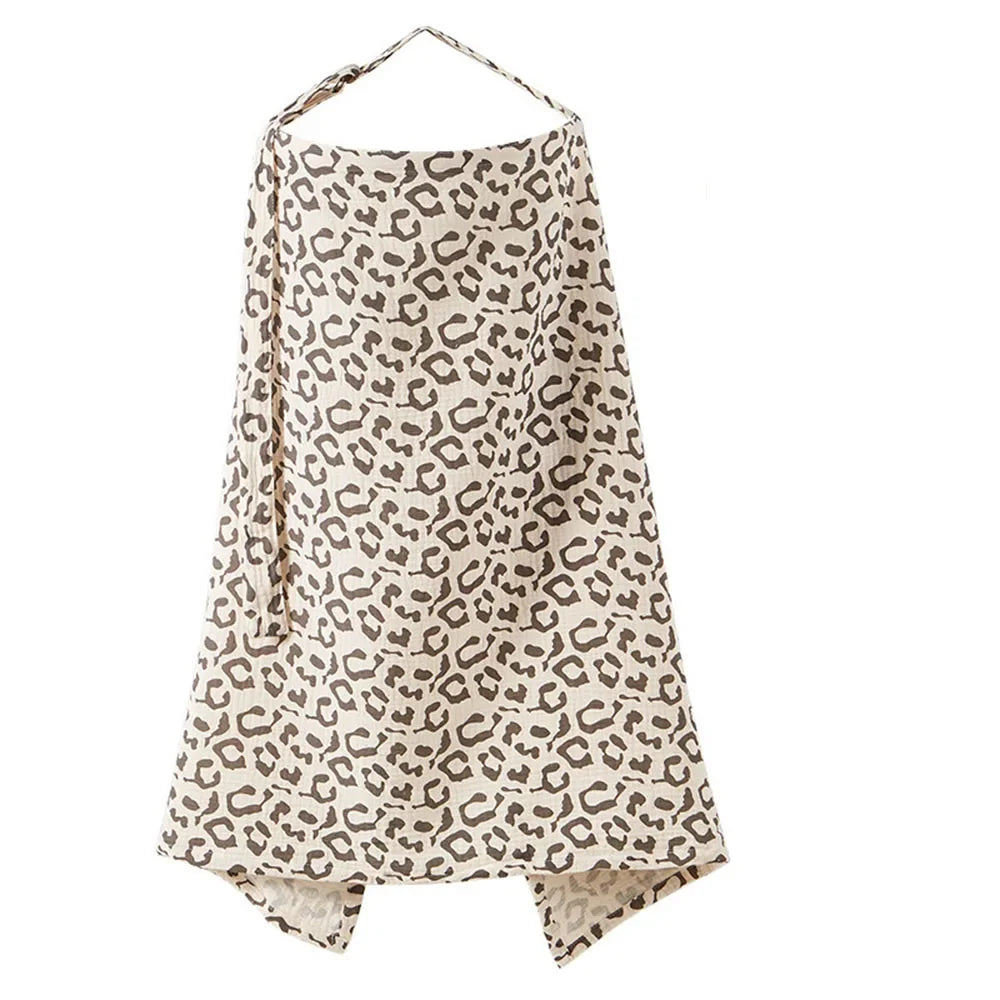 Muslin Nursing Covers for Breastfeeding, Privacy Breast Feeding Cover with Arch Neckline for Mom and Baby Nursing Apron