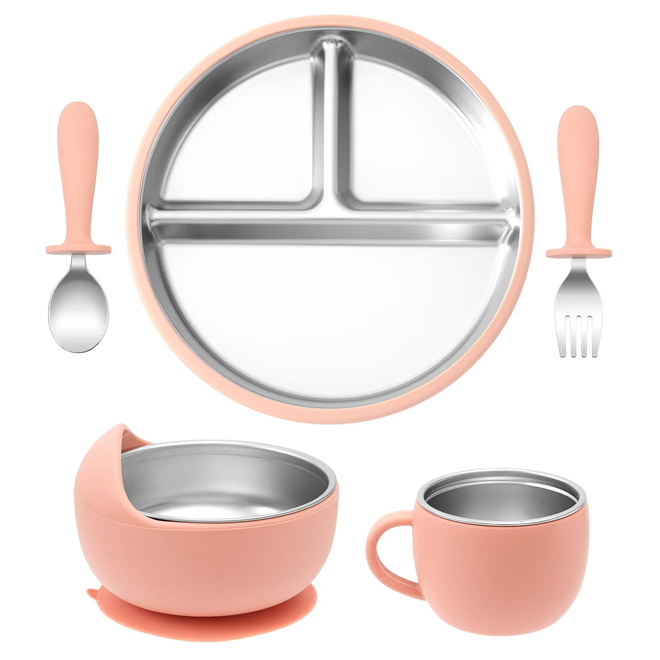 BPA Free Baby Dinner Set – Detachable Plate, Bowl, Cup & Cutlery
