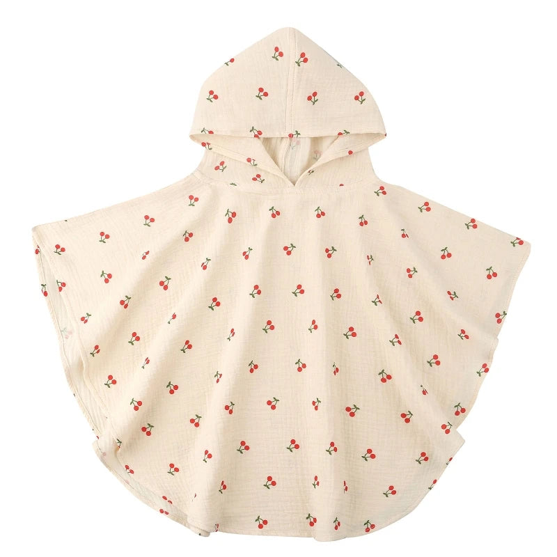 2022 New Baby Hooded Bath Towel Receiving Blanket Muslin 4 Layers Cotton Gauze Swaddle Wrap Towel Cape Bathrobe Cloak Poncho