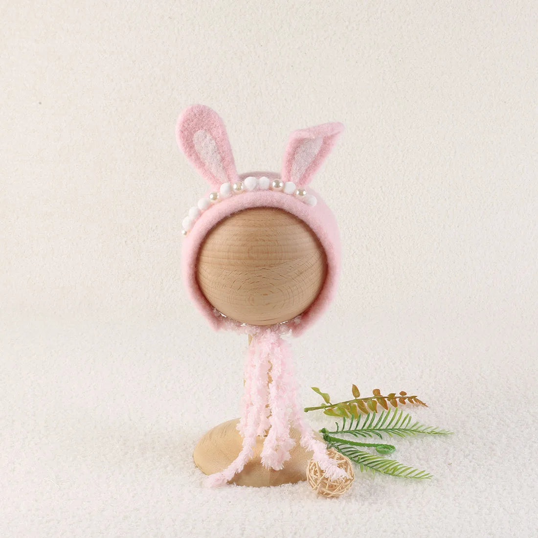 Cute Fox Flower Bonnet Newborn Wool Felt Photo Prop