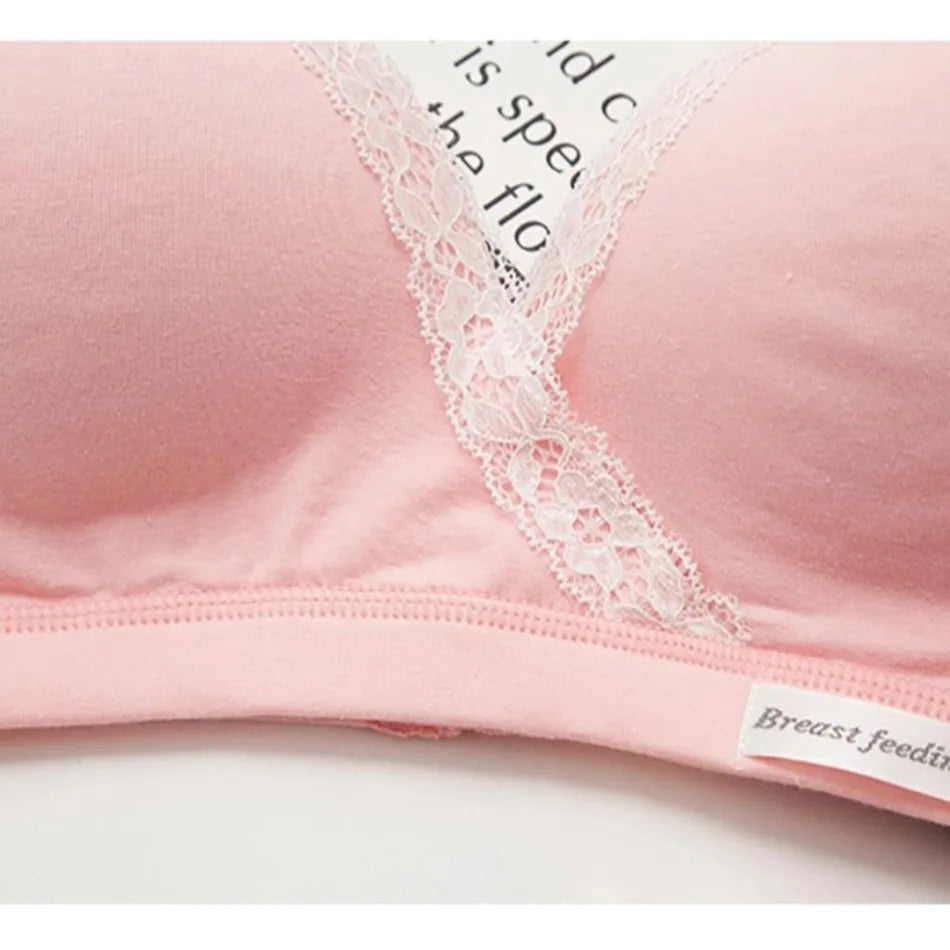 Maternity Lacating Nursing Bras without Underwire Soft Comfortable Gathering Anti Sagging Adjustable Buttons Soutien Allaitement