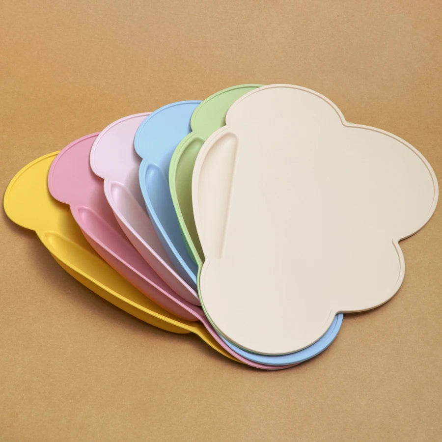 New Shower Gift Non Slip Silicone Placemat for Baby Feeding Table Pad Newborn Dishes Plate Dining Eating Children's Tableware