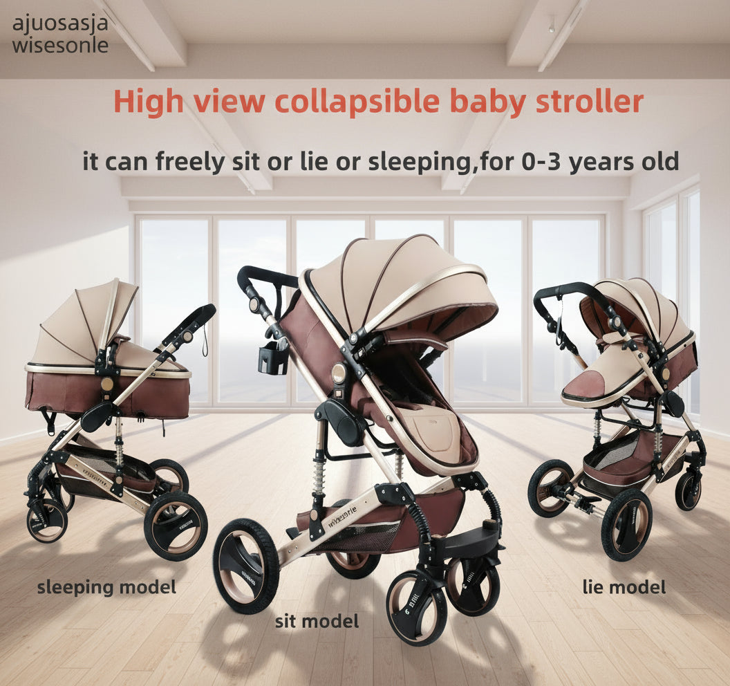 Hot 2025 Baby Stroller – Foldable, High View & Travel