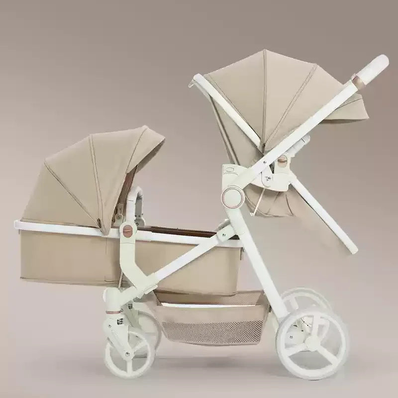 Newest luxury twin baby stroller, poussette double baby stroller,high quality twin baby stroller with 1 year warranty