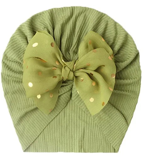 Cute Bow Baby Turban Hat Soft Elastic Beanie for Newborn Girls Summer