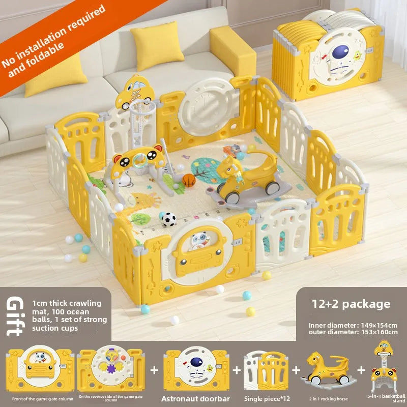 Parc pour bébé pliable avec tapis d'éveil – Sûr et prêt à l'emploi