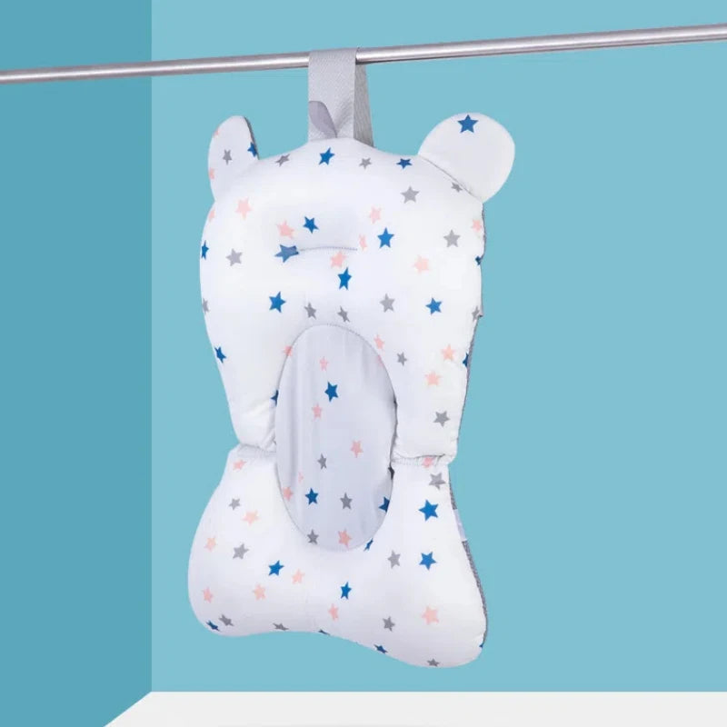 Baby Bath Seat Support Mat Infant Anti-Slip Soft Comfort Body Cushion Foldable Baby Bath Tub Pad Chair Newborn Bathtub Pillow