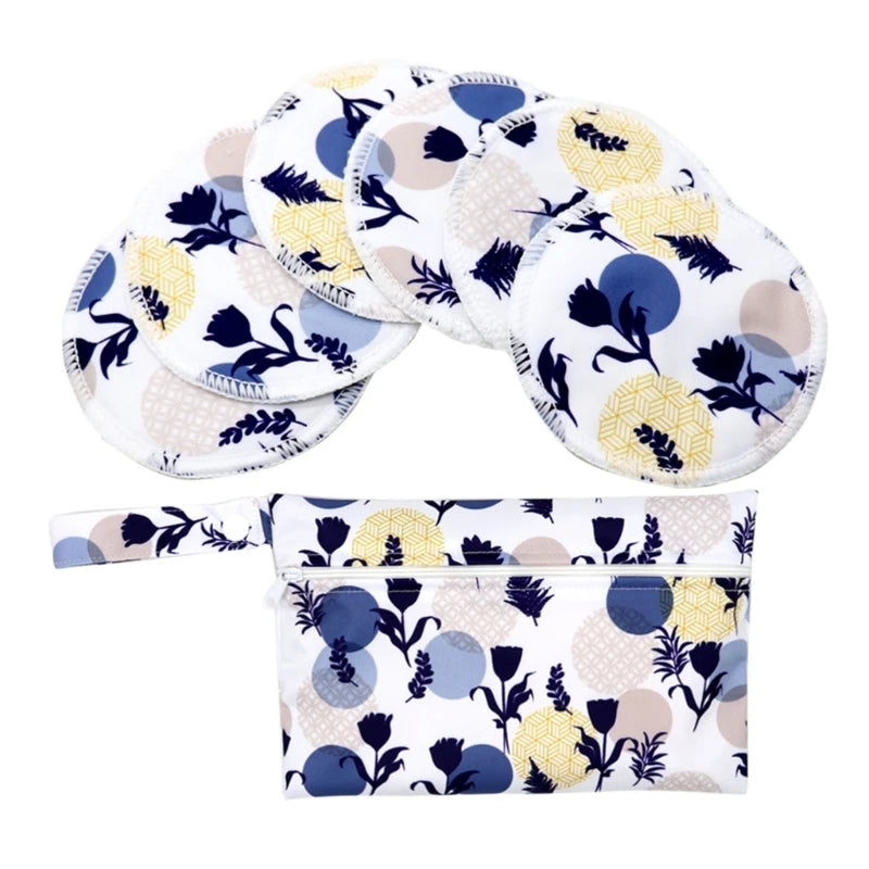 Nursing Pads 6pcs/set Washable Breast Breastfeeding Super Absorbency Mat for Mum Waterproof Feeding Pad Reusable Supplies