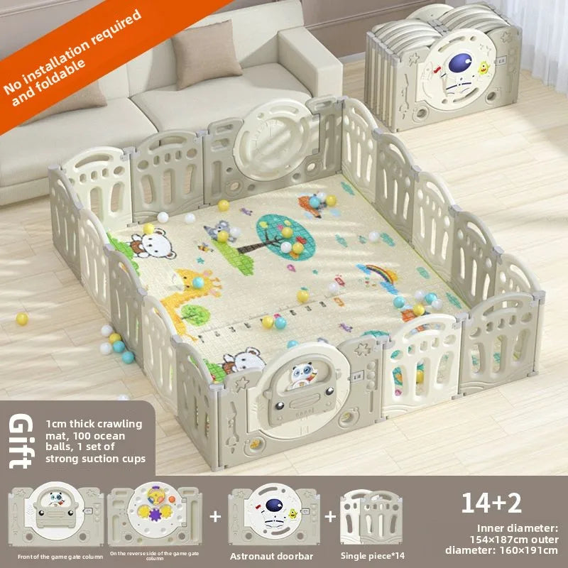 Parc pour bébé pliable avec tapis d'éveil – Sûr et prêt à l'emploi