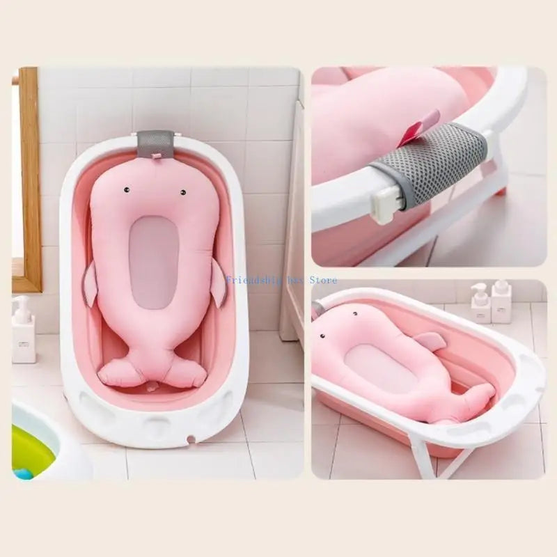 F1CB Infant Bath Mat Newborns Bathing Cushion Ergonomically Designing Shower Cushion